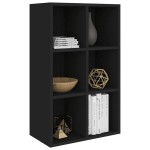 vidaXL Bibliotecă/Servantă, negru, 66x30x98 cm, PAL vidaXL Bibliotecă/Servantă, negru, 66x30x98 cm, PAL