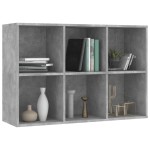 vidaXL Bibliotecă/Servantă, gri beton, 66x30x98 cm, PAL vidaXL Bibliotecă/Servantă, gri beton, 66x30x98 cm, PAL