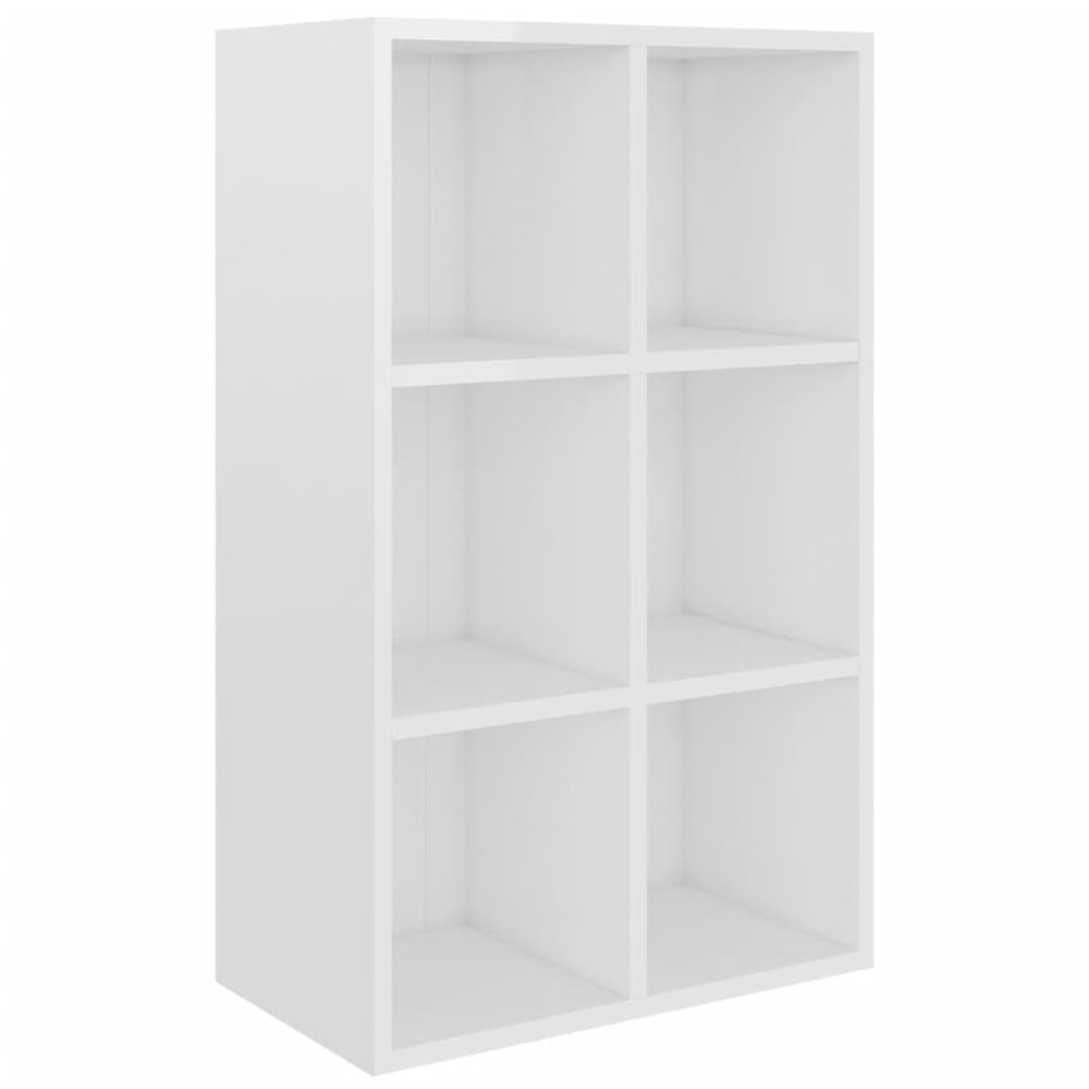 vidaXL Bibliotecă/Servantă, alb extralucios, 66x30x98 cm, PAL