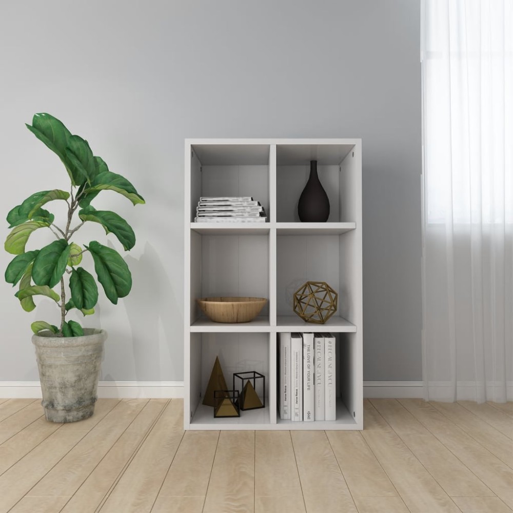 vidaXL Bibliotecă/Servantă, alb extralucios, 66x30x98 cm, PAL