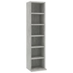 vidaXL Dulap CD-uri, gri beton, 21x20x88 cm, lemn compozit vidaXL Dulap CD-uri, gri beton, 21x20x88 cm, lemn compozit