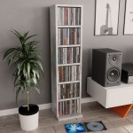 vidaXL Dulap CD-uri, gri beton, 21x20x88 cm, lemn compozit vidaXL Dulap CD-uri, gri beton, 21x20x88 cm, lemn compozit
