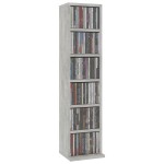 vidaXL Dulap CD-uri, gri beton, 21x20x88 cm, lemn compozit vidaXL Dulap CD-uri, gri beton, 21x20x88 cm, lemn compozit