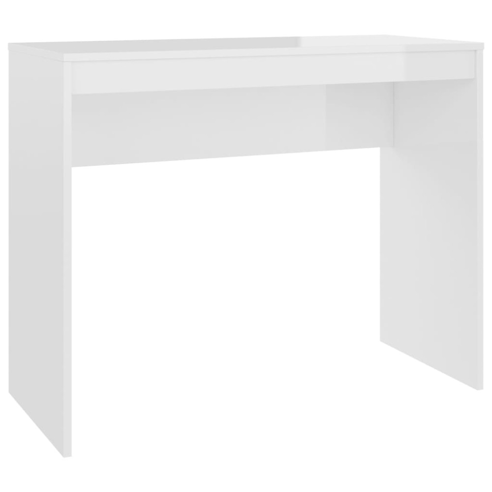 vidaXL Birou, alb extralucios, 90x40x72 cm, lemn prelucrat