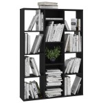 vidaXL Separator cameră/Bibliotecă, negru 100x24x140 cm lemn prelucrat