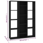 vidaXL Separator cameră/Bibliotecă, negru 100x24x140 cm lemn prelucrat