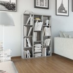 vidaXL Separator/Bibliotecă, gri beton, 100x24x140 cm, lemn prelucrat vidaXL Separator/Bibliotecă, gri beton, 100x24x140 cm, lemn prelucrat