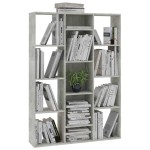 vidaXL Separator/Bibliotecă, gri beton, 100x24x140 cm, lemn prelucrat vidaXL Separator/Bibliotecă, gri beton, 100x24x140 cm, lemn prelucrat