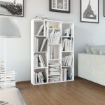 vidaXL Separator/Bibliotecă alb lucios 100x24x140 cm lemn prelucrat vidaXL Separator/Bibliotecă alb lucios 100x24x140 cm lemn prelucrat