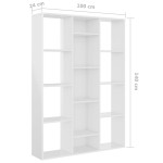 vidaXL Separator/Bibliotecă alb lucios 100x24x140 cm lemn prelucrat vidaXL Separator/Bibliotecă alb lucios 100x24x140 cm lemn prelucrat