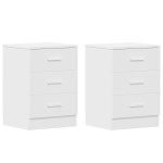 vidaXL Noptiere, 2 buc., alb, 38x35x56 cm, lemn prelucrat