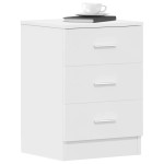vidaXL Noptiere, 2 buc., alb, 38x35x56 cm, lemn prelucrat