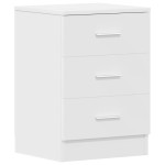 vidaXL Noptiere, 2 buc., alb, 38x35x56 cm, lemn prelucrat