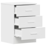 vidaXL Noptiere, 2 buc., alb, 38x35x56 cm, lemn prelucrat