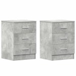 vidaXL Noptiere, 2 buc., gri beton, 38x35x56 cm, lemn prelucrat