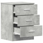 vidaXL Noptiere, 2 buc., gri beton, 38x35x56 cm, lemn prelucrat