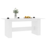 vidaXL Masă de bucătărie, alb, 180x90x76 cm, lemn prelucrat vidaXL Masă de bucătărie, alb, 180x90x76 cm, lemn prelucrat