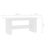 vidaXL Masă de bucătărie, alb, 180x90x76 cm, lemn prelucrat vidaXL Masă de bucătărie, alb, 180x90x76 cm, lemn prelucrat