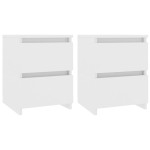 vidaXL Noptiere, 2 buc., alb, 30x30x40 cm, lemn prelucrat