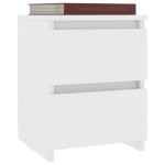 vidaXL Noptiere, 2 buc., alb, 30x30x40 cm, lemn prelucrat