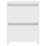 vidaXL Noptiere, 2 buc., alb, 30x30x40 cm, lemn prelucrat