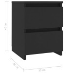 vidaXL Noptieră, negru, 30x30x40 cm, lemn prelucrat vidaXL Noptieră, negru, 30x30x40 cm, lemn prelucrat