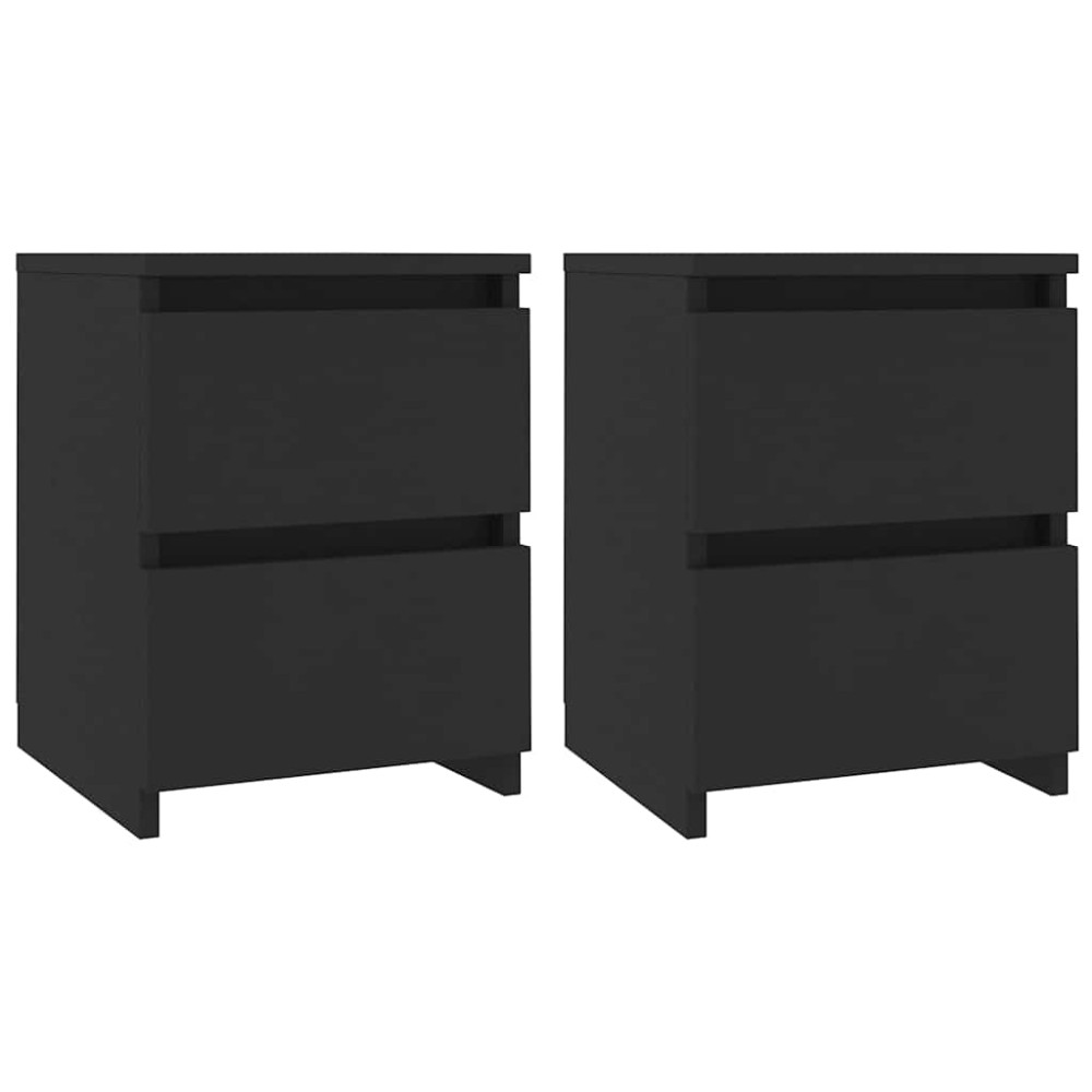 vidaXL Noptiere, 2 buc., negru, 30x30x40 cm, lemn prelucrat