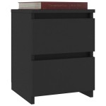 vidaXL Noptiere, 2 buc., negru, 30x30x40 cm, lemn prelucrat vidaXL Noptiere, 2 buc., negru, 30x30x40 cm, lemn prelucrat