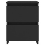 vidaXL Noptiere, 2 buc., negru, 30x30x40 cm, lemn prelucrat vidaXL Noptiere, 2 buc., negru, 30x30x40 cm, lemn prelucrat