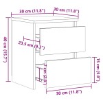 vidaXL Noptiere, 2 buc., negru, 30x30x40 cm, lemn prelucrat vidaXL Noptiere, 2 buc., negru, 30x30x40 cm, lemn prelucrat