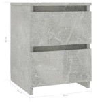 vidaXL Noptieră, gri beton, 30x30x40 cm, lemn prelucrat