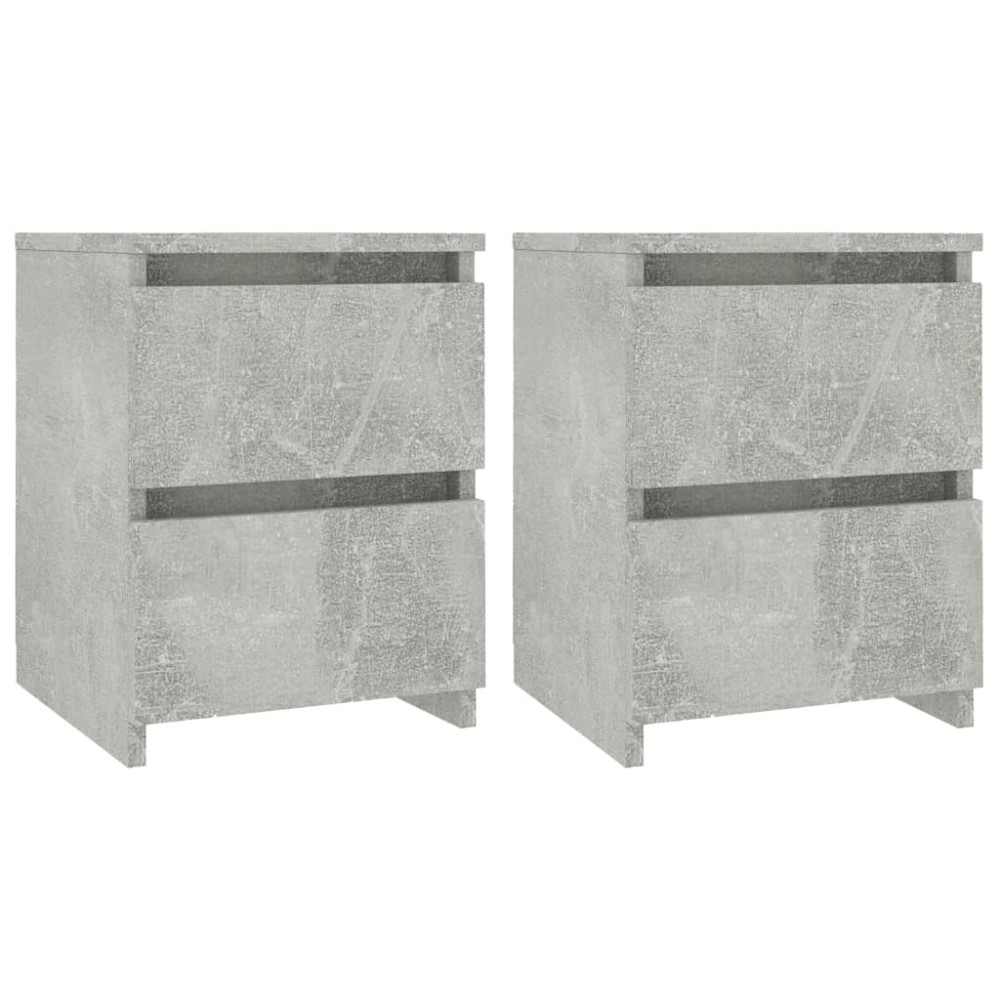 vidaXL Noptiere, 2 buc., gri beton, 30x30x40 cm, lemn prelucrat