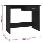 vidaXL Birou, negru, 100x50x76 cm, lemn prelucrat vidaXL Birou, negru, 100x50x76 cm, lemn prelucrat