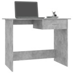 vidaXL Birou, gri beton, 100x50x76 cm, lemn prelucrat