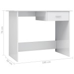 vidaXL Birou, alb extralucios, 100x50x76 cm, lemn prelucrat