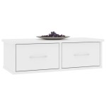 vidaXL Raft de perete cu sertar, alb, 60x26x18,5 cm, lemn prelucrat vidaXL Raft de perete cu sertar, alb, 60x26x18,5 cm, lemn prelucrat