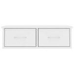 vidaXL Raft de perete cu sertar, alb, 60x26x18,5 cm, lemn prelucrat vidaXL Raft de perete cu sertar, alb, 60x26x18,5 cm, lemn prelucrat