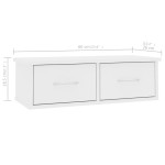 vidaXL Raft de perete cu sertar, alb, 60x26x18,5 cm, lemn prelucrat vidaXL Raft de perete cu sertar, alb, 60x26x18,5 cm, lemn prelucrat