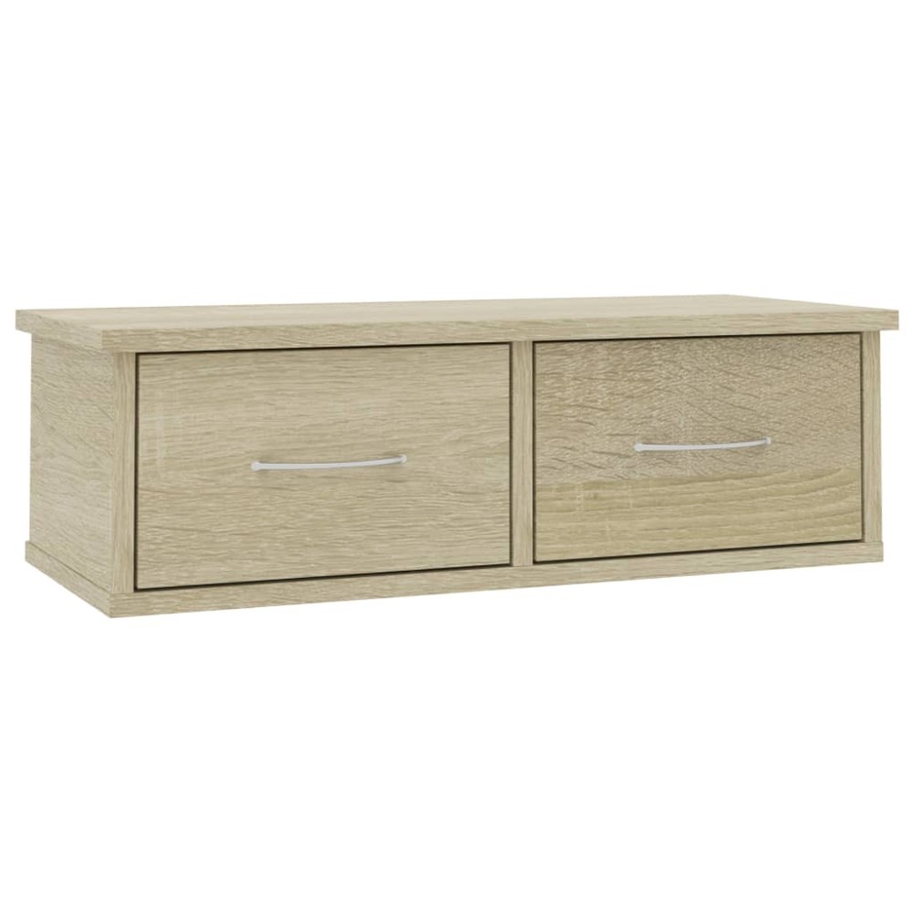 vidaXL Raft de perete cu sertare, stejar sonoma, 60x26x18,5 cm