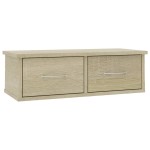 vidaXL Raft de perete cu sertare, stejar sonoma, 60x26x18,5 cm vidaXL Raft de perete cu sertare, stejar sonoma, 60x26x18,5 cm