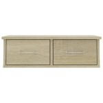 vidaXL Raft de perete cu sertare, stejar sonoma, 60x26x18,5 cm vidaXL Raft de perete cu sertare, stejar sonoma, 60x26x18,5 cm