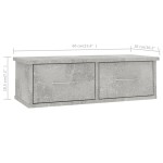 vidaXL Dulap de perete cu sertare, gri beton, 60x26x18,5 cm