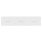 vidaXL Raft de perete cu sertare, alb, 88x26x18,5 cm, lemn prelucrat