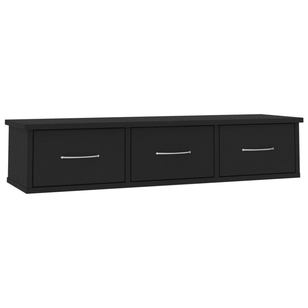 vidaXL Dulap de perete cu sertare, negru 88x26x18,5 cm lemn prelucrat