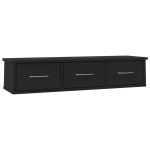 vidaXL Dulap de perete cu sertare, negru 88x26x18,5 cm lemn prelucrat vidaXL Dulap de perete cu sertare, negru 88x26x18,5 cm lemn prelucrat