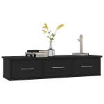 vidaXL Dulap de perete cu sertare, negru 88x26x18,5 cm lemn prelucrat vidaXL Dulap de perete cu sertare, negru 88x26x18,5 cm lemn prelucrat