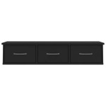 vidaXL Dulap de perete cu sertare, negru 88x26x18,5 cm lemn prelucrat vidaXL Dulap de perete cu sertare, negru 88x26x18,5 cm lemn prelucrat