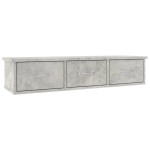 vidaXL Dulap de perete cu sertare, gri beton, 88x26x18,5 cm