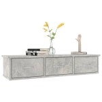 vidaXL Dulap de perete cu sertare, gri beton, 88x26x18,5 cm