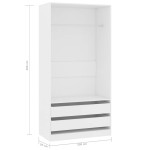 vidaXL Șifonier, alb, 100x50x200 cm, lemn prelucrat vidaXL Șifonier, alb, 100x50x200 cm, lemn prelucrat